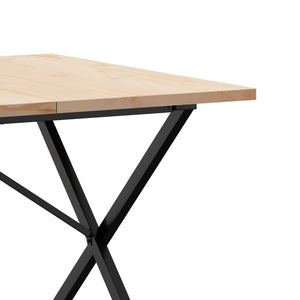 vidaXL Dining Table X-Frame 200x100x75.5 cm Solid Wood Pine and Cast Iron