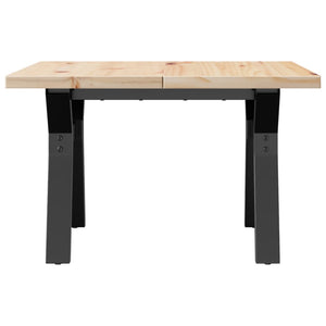 vidaXL Coffee Table Y-Frame 70x70x40.5 cm Solid Wood Pine and Steel