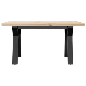 vidaXL Coffee Table Y-Frame 80x50x40.5 cm Solid Wood Pine and Steel