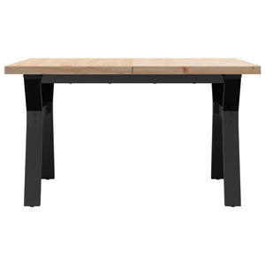 vidaXL Coffee Table Y-Frame 80x80x45.5 cm Solid Wood Pine and Steel