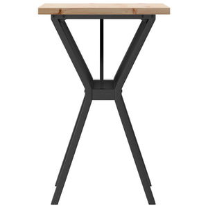 vidaXL Dining Table Y-Frame 50x50x75.5 cm Solid Wood Pine and Cast Iron