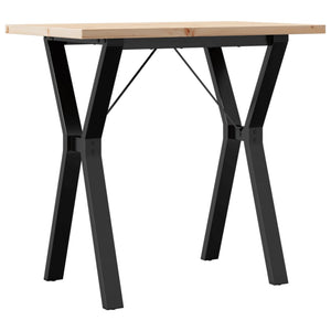 vidaXL Dining Table Y-Frame 80x50x75.5 cm Solid Wood Pine and Cast Iron