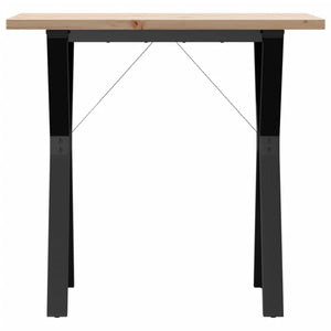 vidaXL Dining Table Y-Frame 80x50x75.5 cm Solid Wood Pine and Cast Iron