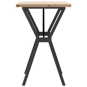 vidaXL Dining Table Y-Frame 80x50x75.5 cm Solid Wood Pine and Cast Iron