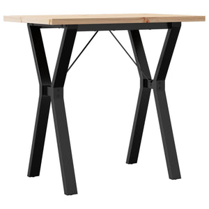 vidaXL Dining Table Y-Frame 80x50x75.5 cm Solid Wood Pine and Cast Iron