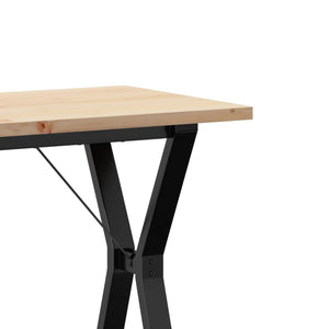 vidaXL Dining Table Y-Frame 80x50x75.5 cm Solid Wood Pine and Cast Iron