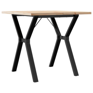 vidaXL Dining Table Y-Frame 80x80x75.5 cm Solid Wood Pine and Cast Iron