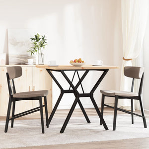 vidaXL Dining Table Y-Frame 80x80x75.5 cm Solid Wood Pine and Cast Iron