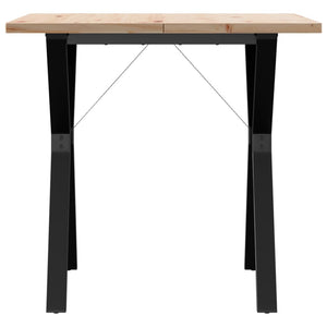 vidaXL Dining Table Y-Frame 80x80x75.5 cm Solid Wood Pine and Cast Iron