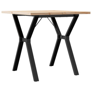 vidaXL Dining Table Y-Frame 80x80x75.5 cm Solid Wood Pine and Cast Iron