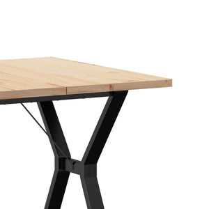 vidaXL Dining Table Y-Frame 80x80x75.5 cm Solid Wood Pine and Cast Iron