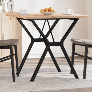 vidaXL Dining Table Y-Frame 80x80x75.5 cm Solid Wood Pine and Cast Iron