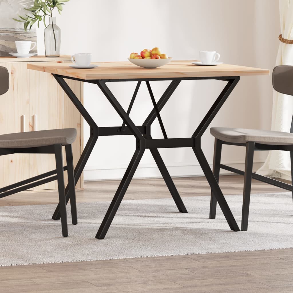 vidaXL Dining Table Y-Frame 90x90x75.5 cm Solid Wood Pine and Cast Iron