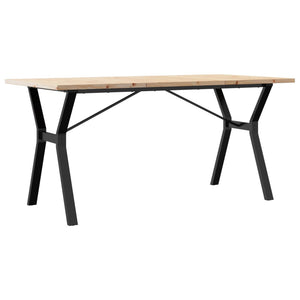 vidaXL Dining Table Y-Frame 140x80x75.5 cm Solid Wood Pine and Cast Iron