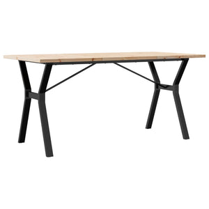 vidaXL Dining Table Y-Frame 140x80x75.5 cm Solid Wood Pine and Cast Iron