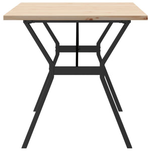 vidaXL Dining Table Y-Frame 160x80x75.5 cm Solid Wood Pine and Cast Iron