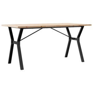 vidaXL Dining Table Y-Frame 160x80x75.5 cm Solid Wood Pine and Cast Iron