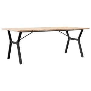 vidaXL Dining Table Y-Frame 200x100x75.5 cm Solid Wood Pine and Cast Iron