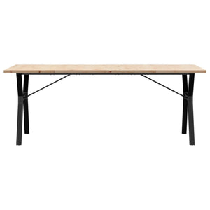 vidaXL Dining Table Y-Frame 200x100x75.5 cm Solid Wood Pine and Cast Iron