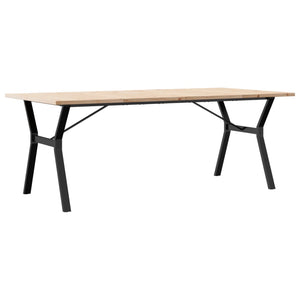 vidaXL Dining Table Y-Frame 200x100x75.5 cm Solid Wood Pine and Cast Iron