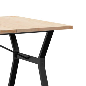 vidaXL Dining Table Y-Frame 200x100x75.5 cm Solid Wood Pine and Cast Iron