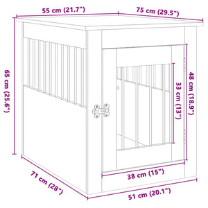 vidaXL Dog Crate Furniture Sonoma Oak 55x75x65 cm Engineered Wood