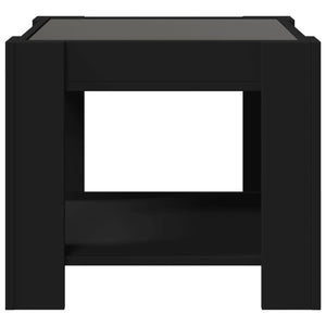 vidaXL Coffee Table with LED Black 53x53x45 cm Engineered Wood