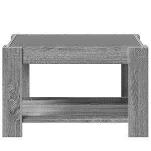 vidaXL Coffee Table with LED Grey Sonoma 73x53x45 cm Engineered Wood