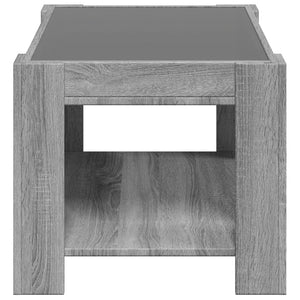 vidaXL Coffee Table with LED Grey Sonoma 73x53x45 cm Engineered Wood