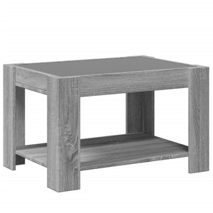 vidaXL Coffee Table with LED Grey Sonoma 73x53x45 cm Engineered Wood