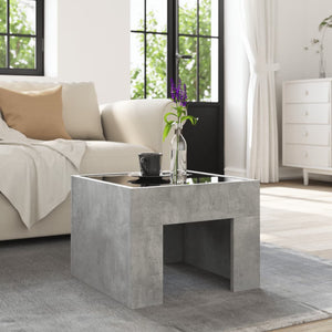 vidaXL Coffee Table with Infinity LED Concrete Grey 40x40x30 cm