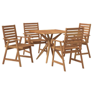 vidaXL 5 Piece Garden Dining Set Solid Wood Acacia