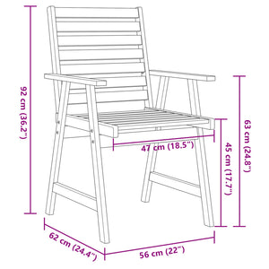 vidaXL 5 Piece Garden Dining Set Solid Wood Acacia