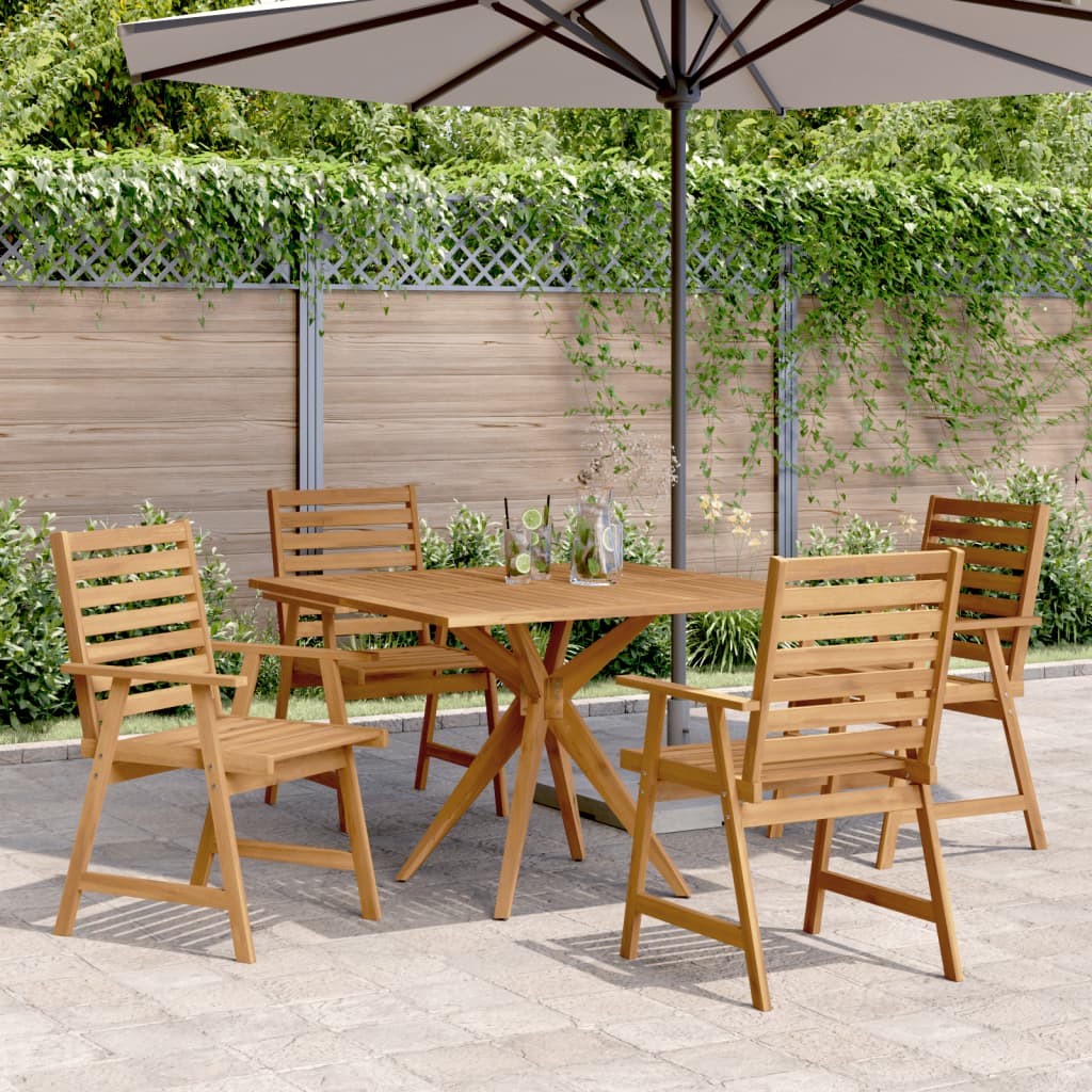 vidaXL 5 Piece Garden Dining Set Solid Wood Acacia