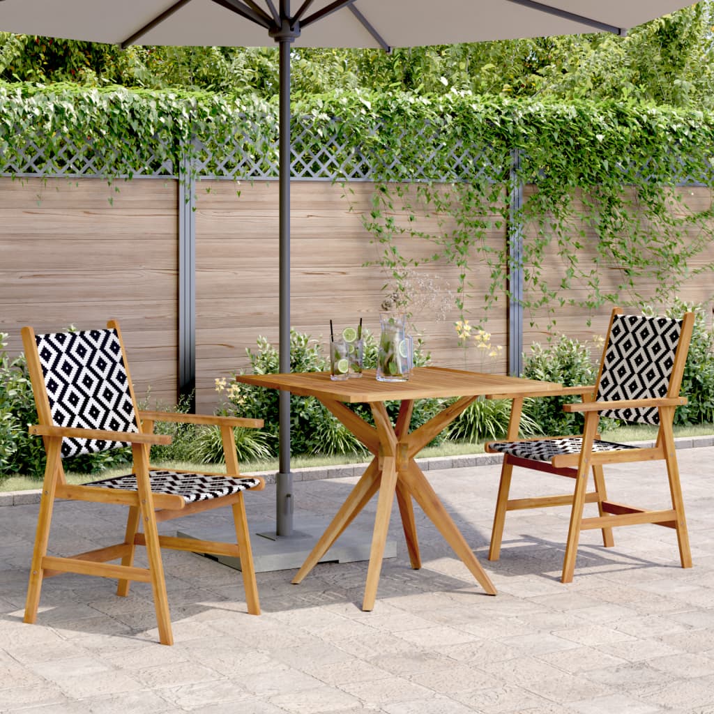 vidaXL 3 Piece Garden Dining Set Solid Wood Acacia