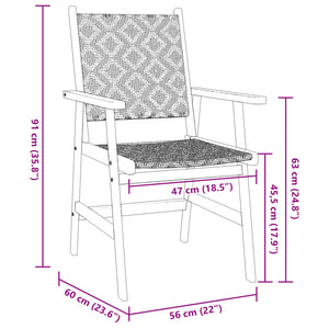 vidaXL 5 Piece Garden Dining Set Solid Wood Acacia