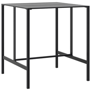 vidaXL 7 Piece Garden Bar Set Black Powder-coated Steel