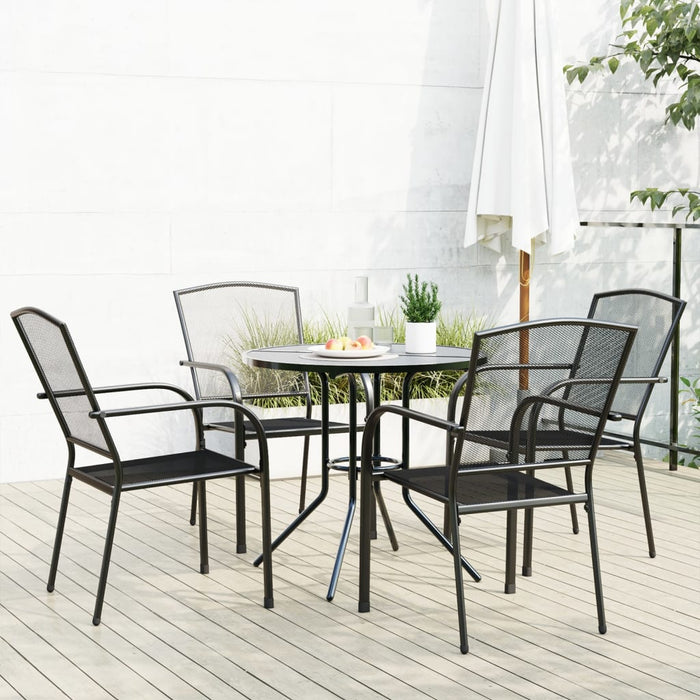 vidaXL Stackable Garden Chair Set 5 pcs Anthracite Powder-coated Steel