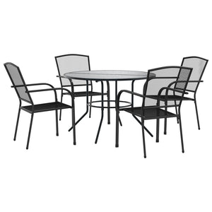 vidaXL Stackable Garden Chair Set 5 pcs Anthracite Powder-coated Steel