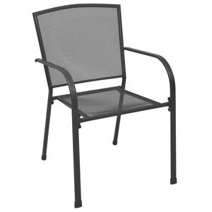 vidaXL Stackable Garden Chair Set 5 pcs Anthracite Powder-coated Steel