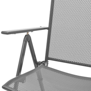 vidaXL Reclining Garden Chair Set 3 pcs Anthracite Powder-coated Steel