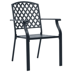 vidaXL Stackable Garden Chair Set 3 pcs Anthracite Powder-coated Steel