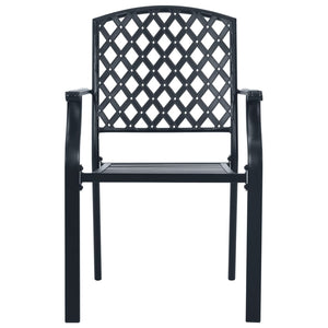 vidaXL Stackable Garden Chair Set 3 pcs Anthracite Powder-coated Steel