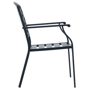 vidaXL Stackable Garden Chair Set 3 pcs Anthracite Powder-coated Steel