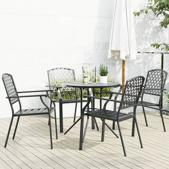 vidaXL Stackable Garden Chair Set 5 pcs Anthracite Powder-coated Steel