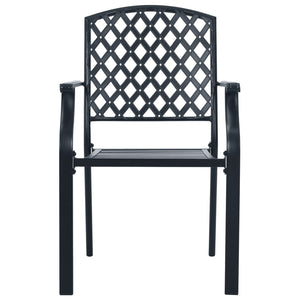 vidaXL Stackable Garden Chair Set 7 pcs Anthracite Powder-coated Steel