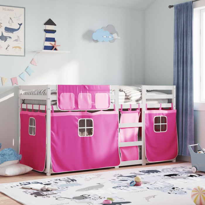 vidaXL Bunk Bed without Mattress Pink 90x200 cm Solid Wood Pine