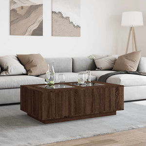 vidaXL Coffee Table with Infinity LED Brown Oak 116x69x40 cm