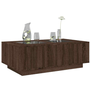 vidaXL Coffee Table with Infinity LED Brown Oak 116x69x40 cm