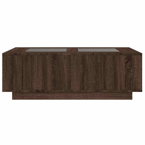 vidaXL Coffee Table with Infinity LED Brown Oak 116x69x40 cm